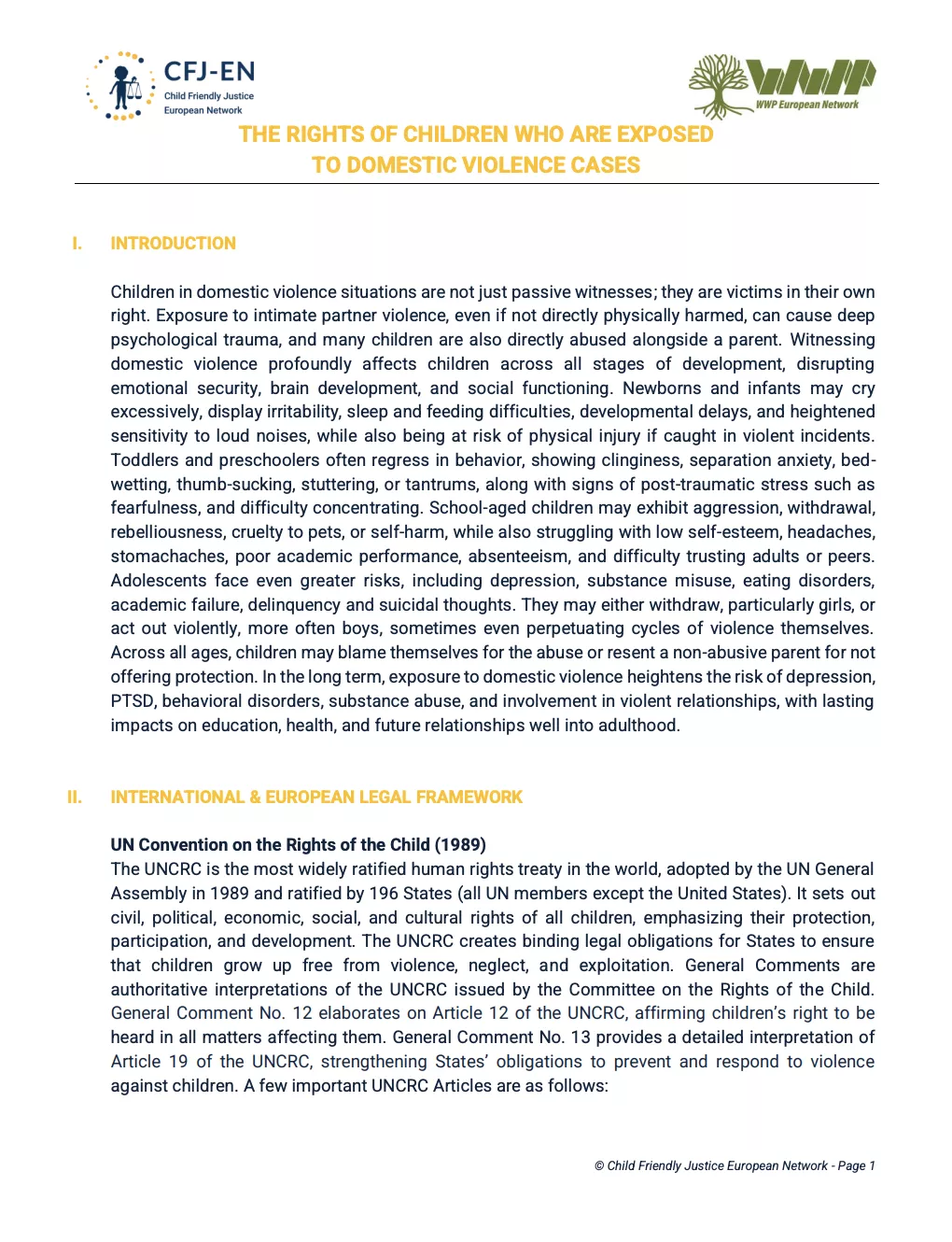 The Rights of Children who are Exposed to Domestic Violence Cases